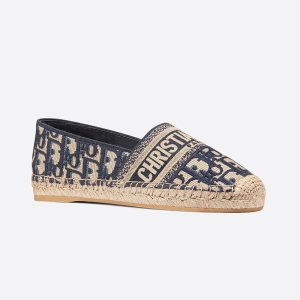 Christian Dior Bag Outlet For Sale Christian Dior Granville Espadrilles Women Oblique Motif Canvas Blue