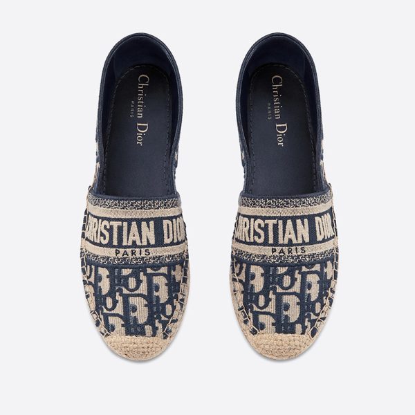 Christian Dior Bag Outlet For Sale Christian Dior Granville Espadrilles Women Oblique Motif Canvas Blue - Image 2