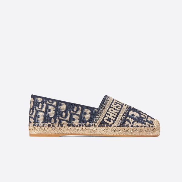 Christian Dior Bag Outlet For Sale Christian Dior Granville Espadrilles Women Oblique Motif Canvas Blue - Image 4