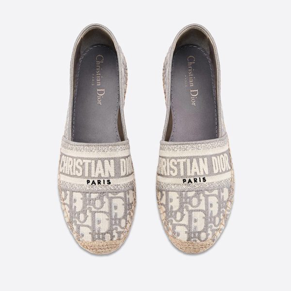 Christian Dior Bag Outlet For Sale Christian Dior Granville Espadrilles Women Oblique Motif Canvas Grey - Image 2