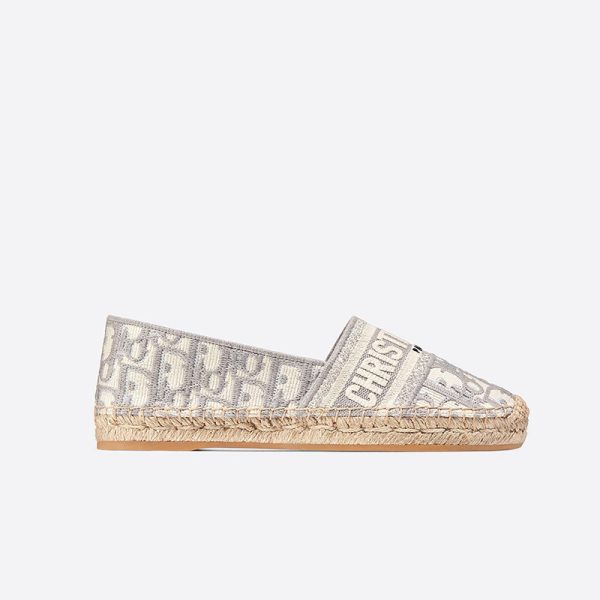 Christian Dior Bag Outlet For Sale Christian Dior Granville Espadrilles Women Oblique Motif Canvas Grey - Image 4