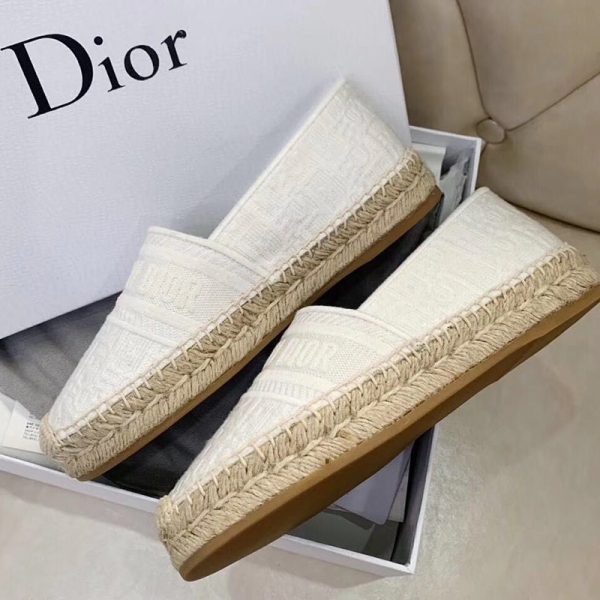 Christian Dior Bag Outlet For Sale Christian Dior Granville Espadrilles Women Oblique Motif Canvas White - Image 4