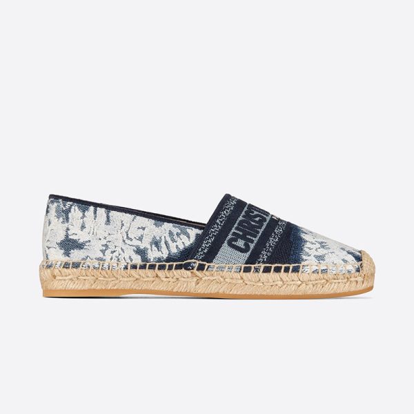 Christian Dior Bag Outlet For Sale Christian Dior Granville Espadrilles Women Tie & Dye Motif Canvas Blue - Image 4