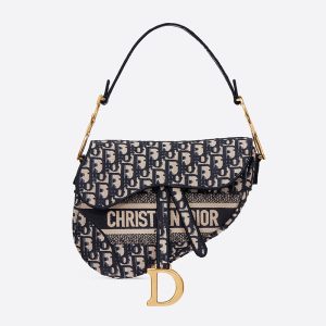 Christian Dior Bag Outlet For Sale Christian Dior Saddle Bag Oblique Motif Canvas Blue