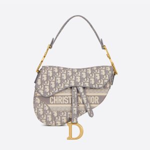 Christian Dior Bag Outlet For Sale Christian Dior Saddle Bag Oblique Motif Canvas Grey