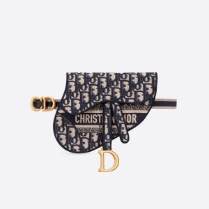 Christian Dior Bag Outlet For Sale Christian Dior Saddle Flat Belt Pouch Oblique Motif Canvas Blue