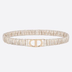 Dior 30 Montaigne Stretch Belt Pleated Lambskin Gold/Gold