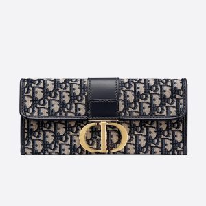 Dior 30 Montaigne Pouch Oblique Motif Canvas Blue
