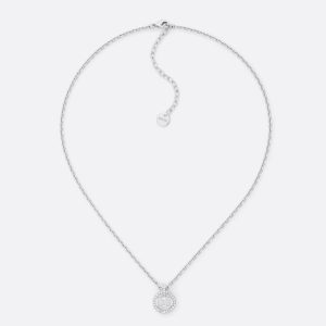 Dior Clair D Lune Necklace Metal and Crystals Silver