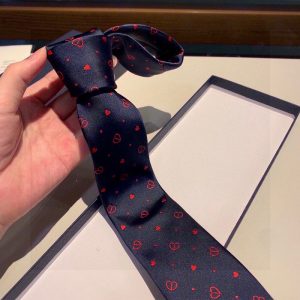 Dior Tie Coeur Hearts Silk Blue