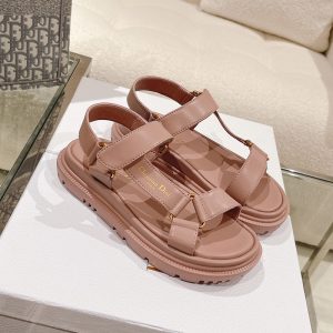 Dior D-Wave Sandals Women Lambskin Pink