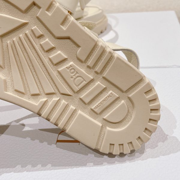 Dior D-Wave Sandals Women Lambskin White - Image 2