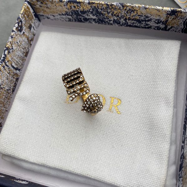 Diorevolution Ring Metal With A White Crystal Gold - Image 2