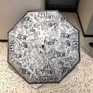 Dior Umbrella Graffiti Print In White