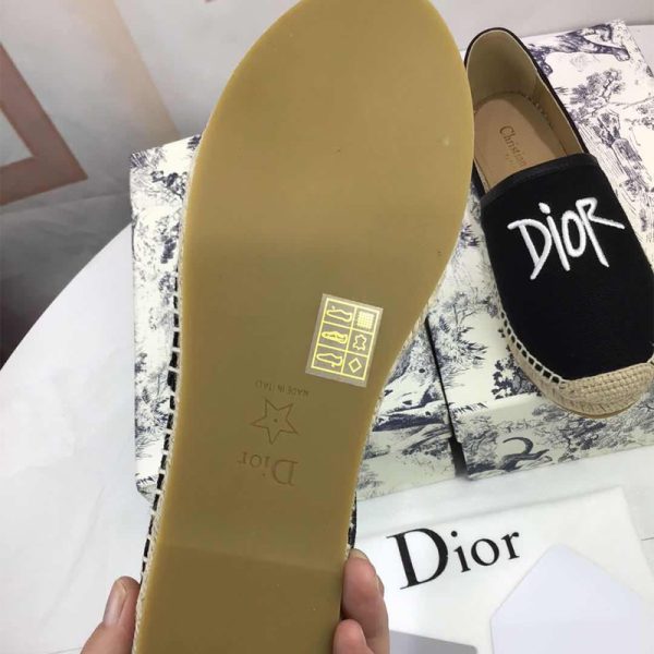 Dior Granville Espadrilles Women Shawn Logo Motif Canvas Black - Image 4