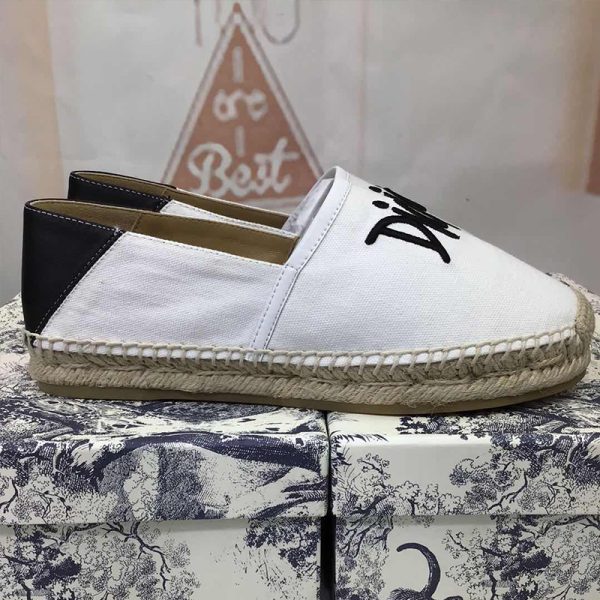 Dior Granville Espadrilles Women Shawn Logo Motif Canvas White - Image 2