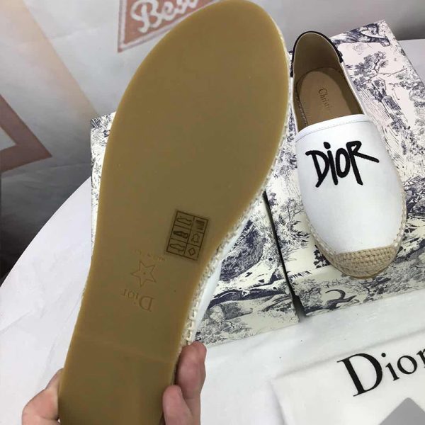 Dior Granville Espadrilles Women Shawn Logo Motif Canvas White - Image 4