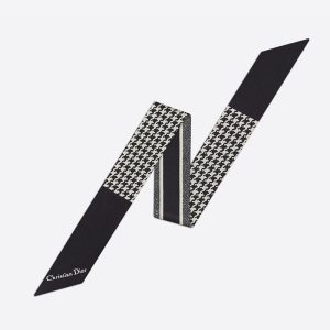 Dior Mitzah Twill 30 Montaigne Houndstooth Silk Black