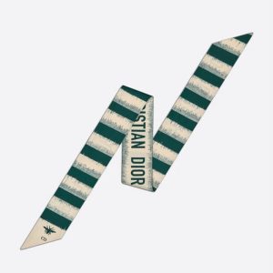Dior Mitzah Twill D-Stripes Silk Green