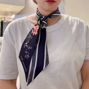 Dior Mitzah Twill D-Floral Silk Navy Blue