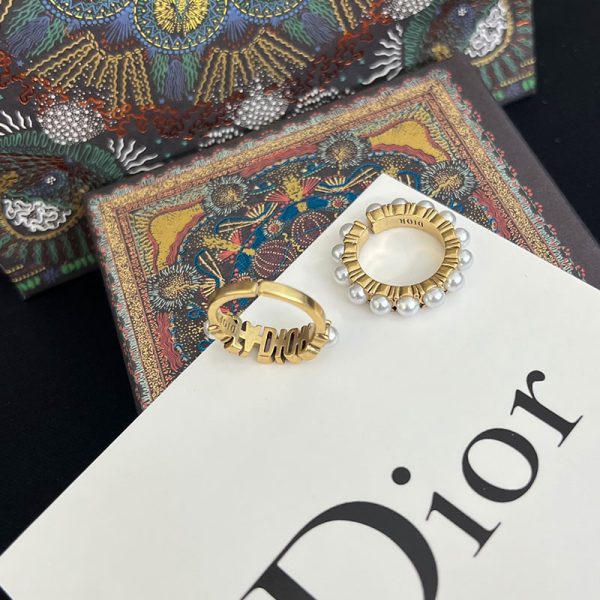 Dior Open Chain J'ADIOR Ring Set Metal and Resin Pearls Gold - Image 3