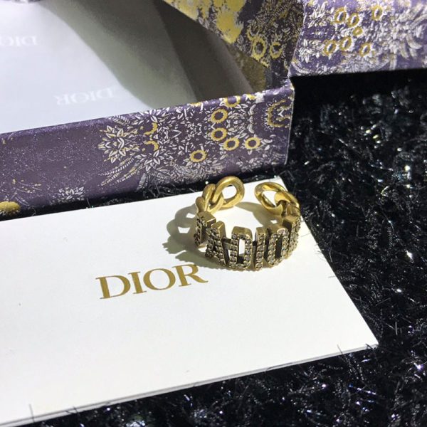 Dior Open Chain J'ADIOR Ring With Crystals Gold - Image 2