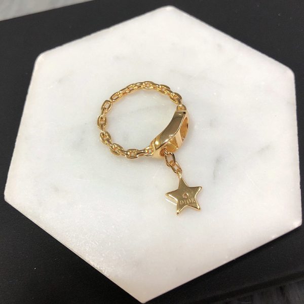 Dior Petit CD Ring Metal and White Crystals Gold - Image 2