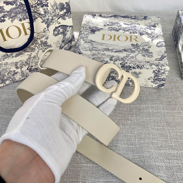 Dior Saddle Belt Matte Calfskin Beige - Image 2