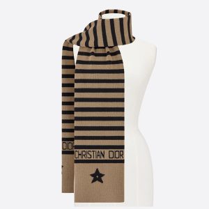 Dior Scarf D-Stripes Cashmere Beige