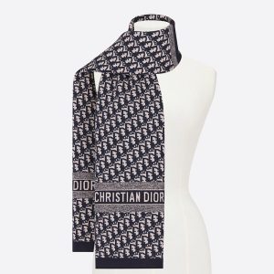 Dior Scarf Oblique Technical Cashmere Blue