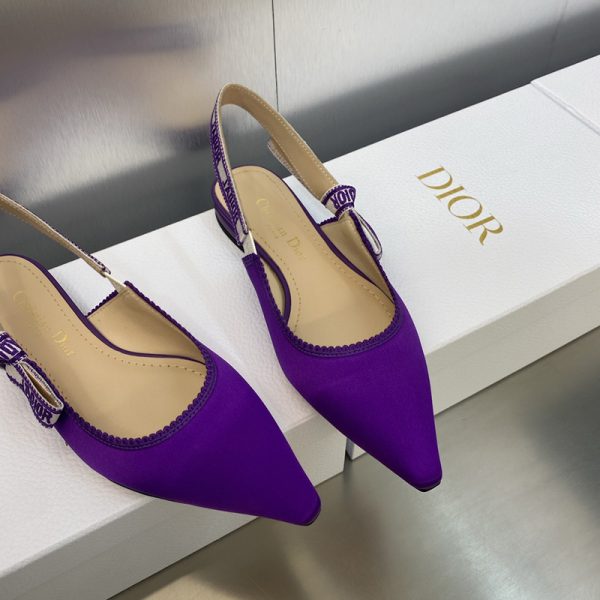 J'Adior Slingback Ballerina Flats Women Satin and Cotton Purple - Image 3