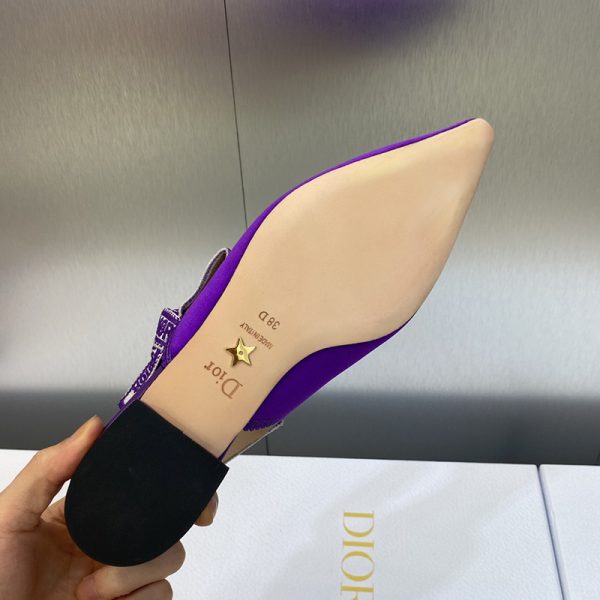 J'Adior Slingback Ballerina Flats Women Satin and Cotton Purple - Image 4