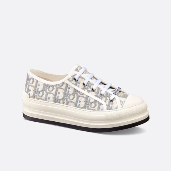 Walk'N'Dior Platform Sneakers Women Oblique Motif Canvas Grey