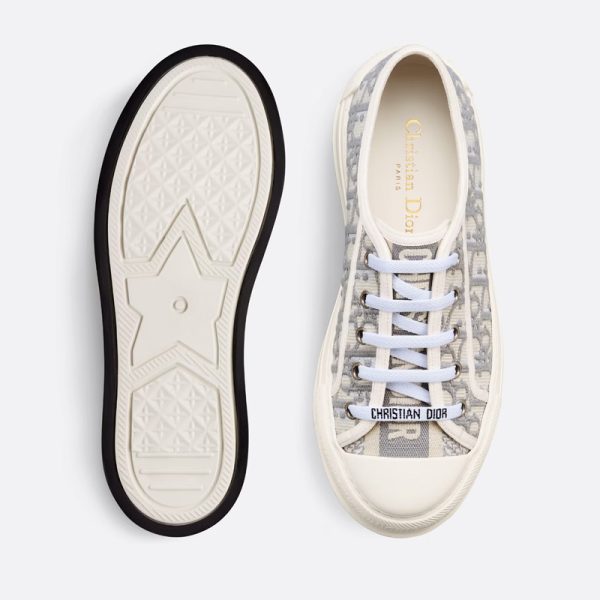 Walk'N'Dior Platform Sneakers Women Oblique Motif Canvas Grey - Image 4