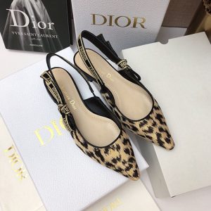 J'Adior Slingback Ballerina Flats Women Mizza Motif Canvas Beige